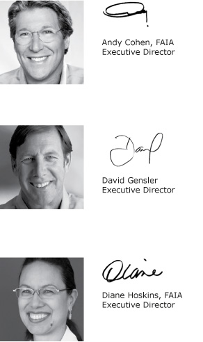 pictures of the executive directors at gensler along wih their signature